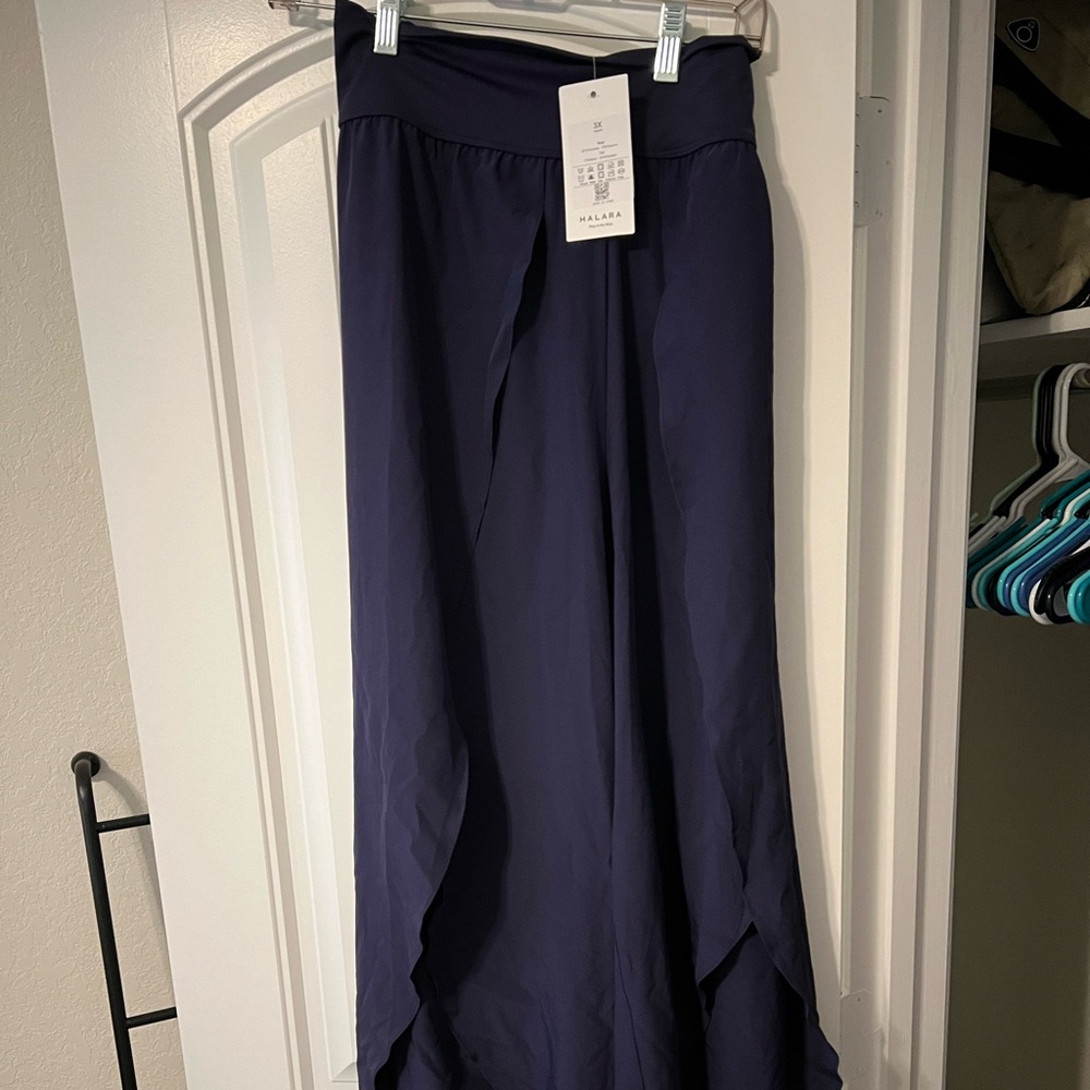 HALARA Women Pants 3X Exercise New Yoga Athletic NAVY BLUE Exercise Flow